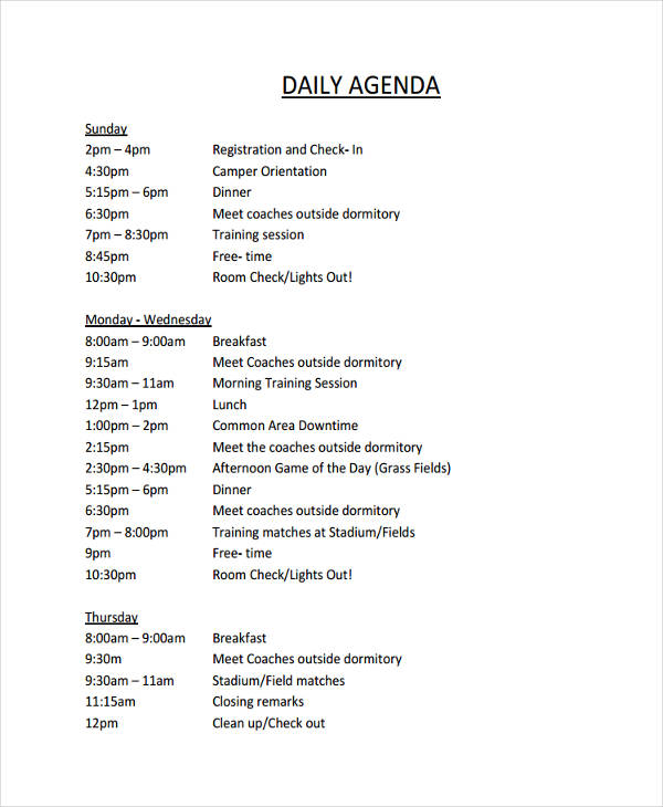 Agenda in Word 41+ Examples, Format, Sample Examples