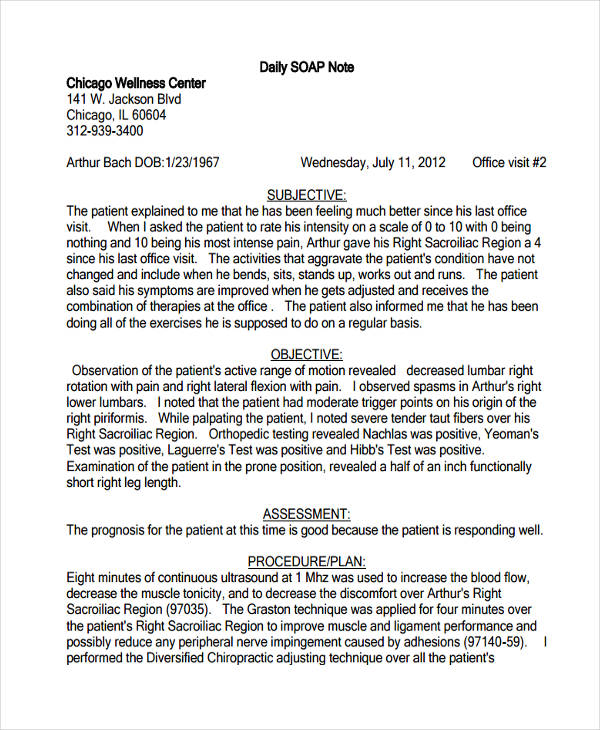 Medical Office Note Template