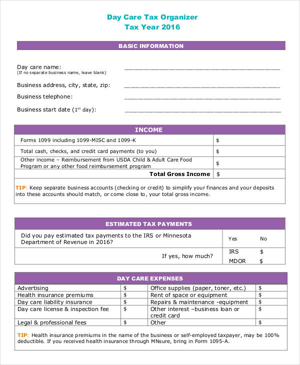 Tax Organizer Template Excel For Your Needs