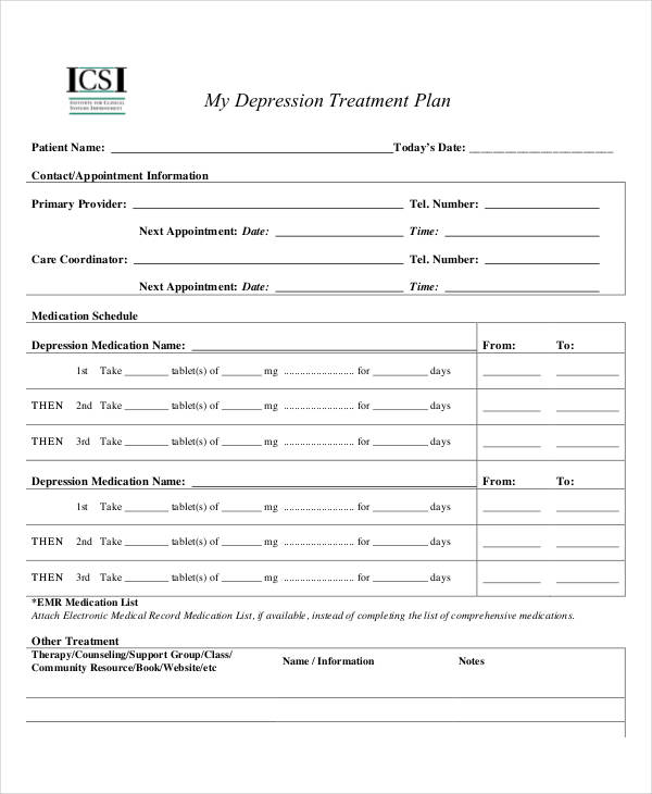 Treatment Plan 30 Examples Format Word Pdf Tips