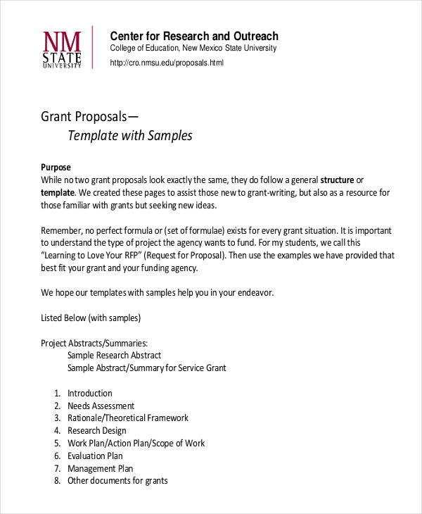 Writing A Grant Proposal Template