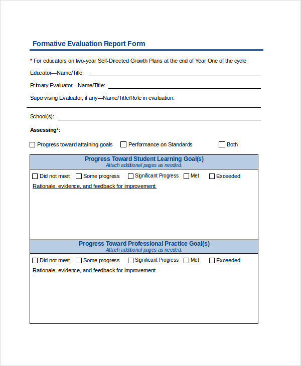 evaluation report