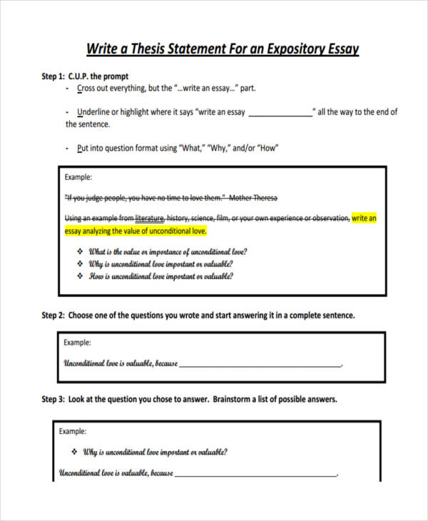 expository thesis statement generator