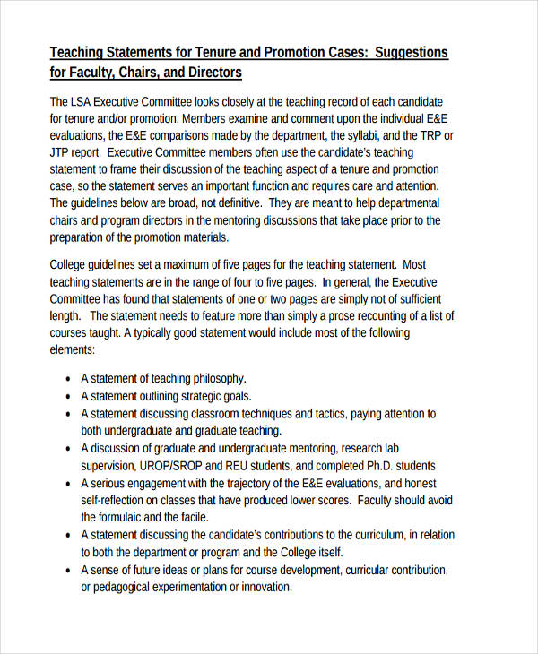 how to write a position statement in education