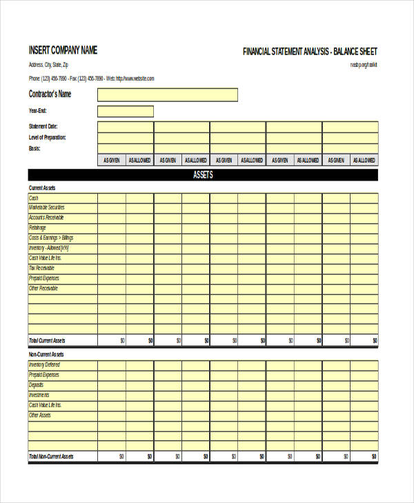 Excel Financial Statement Templates