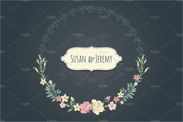 floral vintage wedding logo