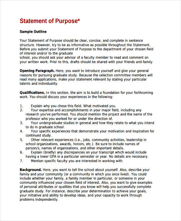 Company Statement Of Purpose Examples