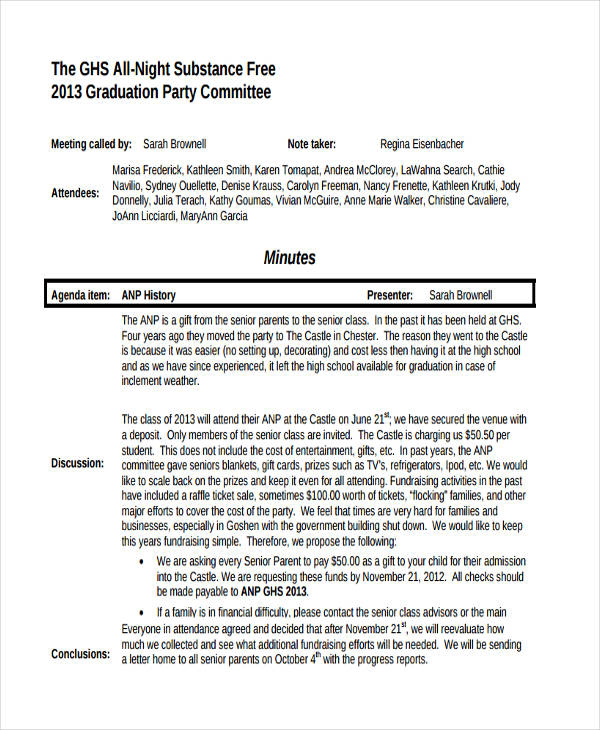 Party Agenda - 17+ Examples, Format, Pdf | Examples