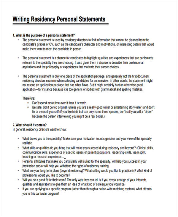 Personal Statement - 100+ Examples, Format, Pdf