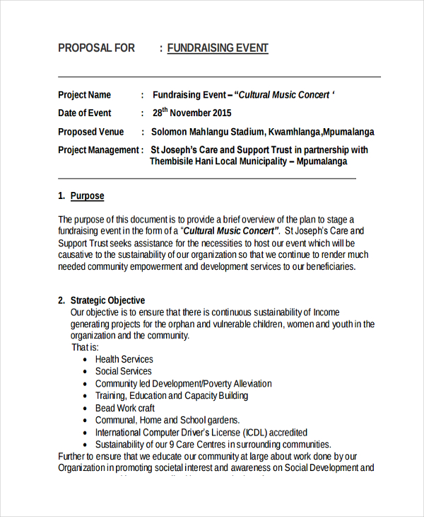 Sample Fundraising Proposal Template The Document Template Gambaran