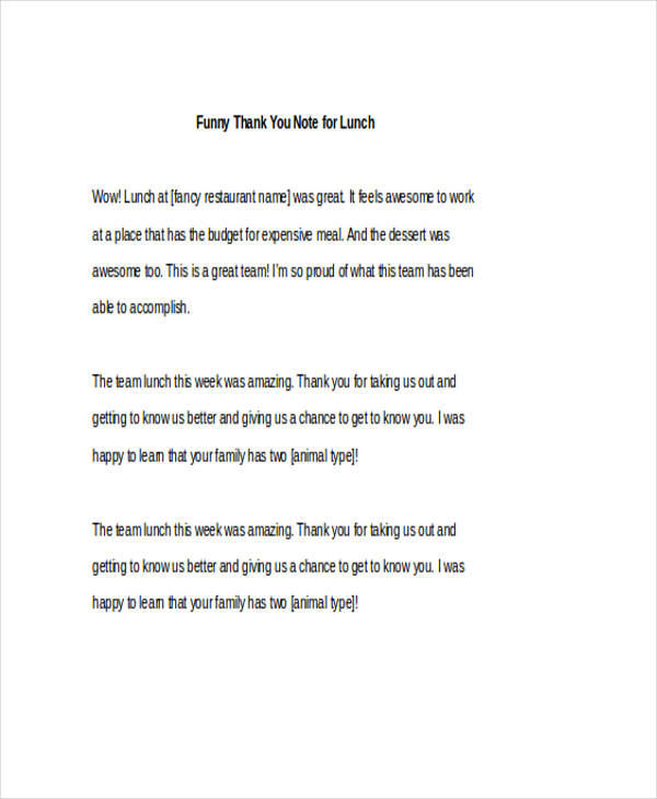 Thank-You Note - 42+ Examples, Format, Pdf | Examples