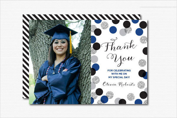 graduation photo thank you card