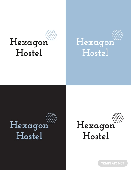 hexagon hostel logo template