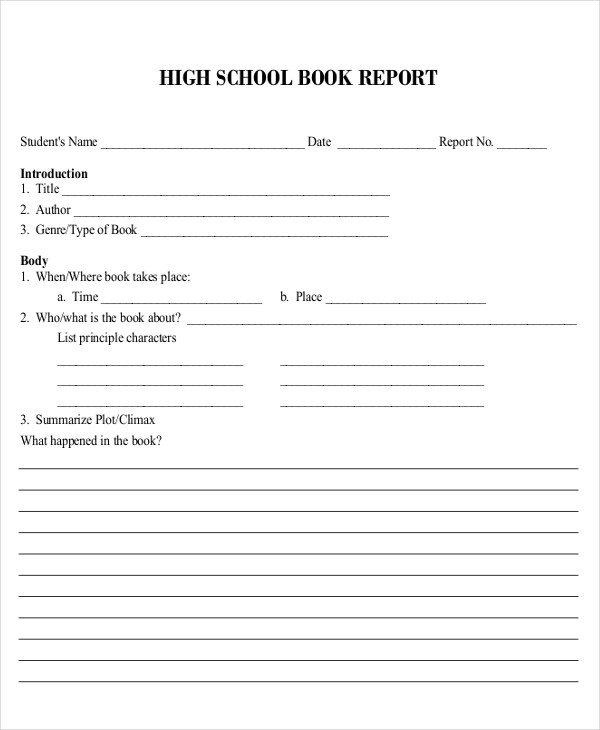 Book Report 8 Examples How To Write Format DOC PDF 