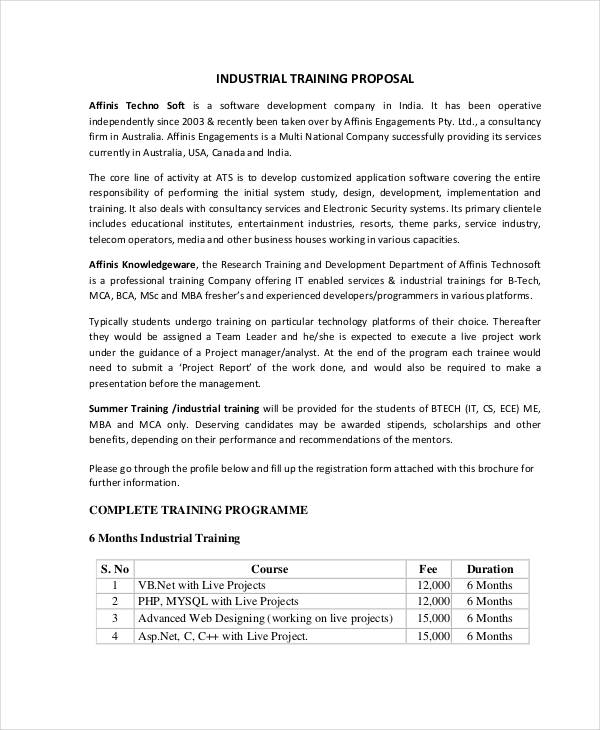 Industrial Training Proposal1