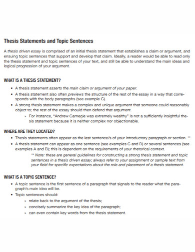how to write a thesis statement about a person
