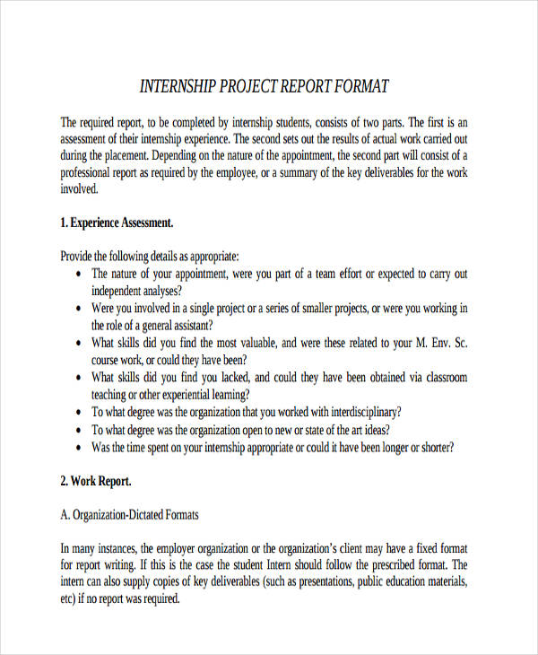 Internship Report Template