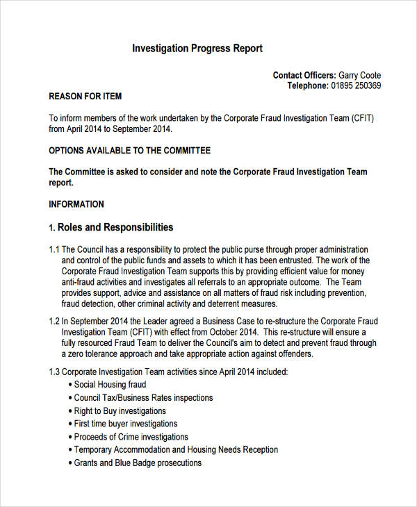 Investigation Report 22+ Examples, Format, Pdf Examples