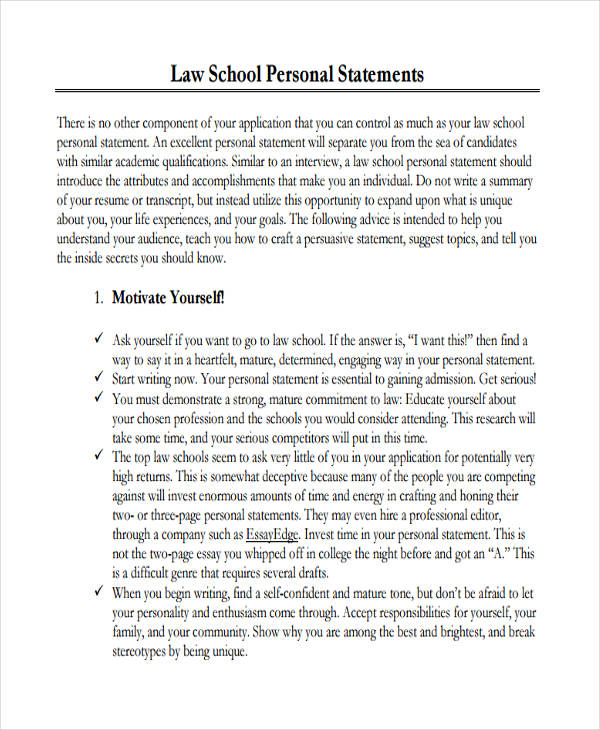 Personal Statement - 100+ Examples, Format, Pdf