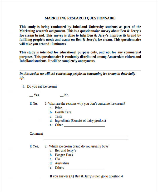 Survey Examples For Research Questionnaire Examples And Sample Templates