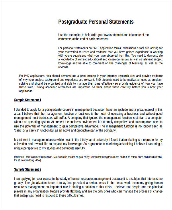 marketing and advertising personal statement