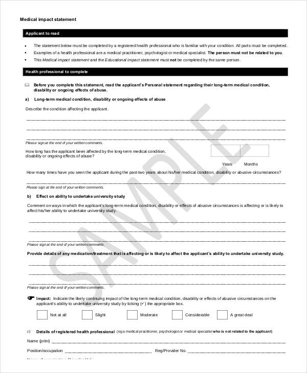 how to write a research impact statement