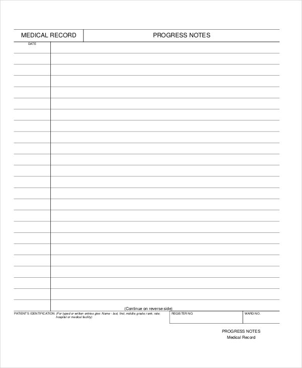 Psychotherapy Progress Note Template