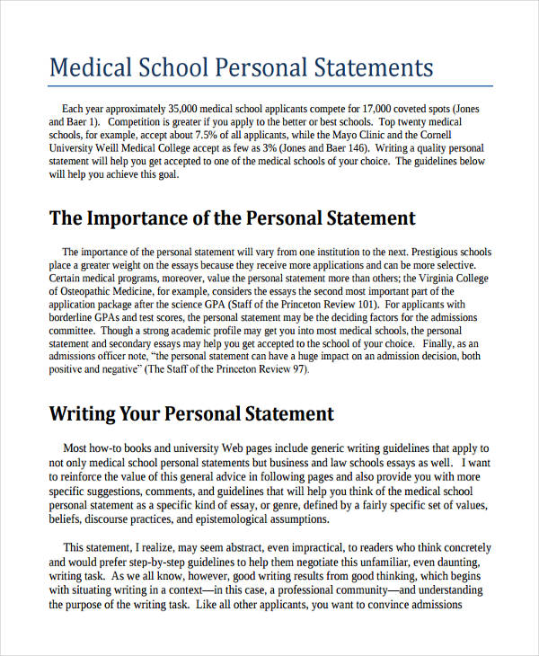 Personal Statement - 100+ Examples, Format, Pdf