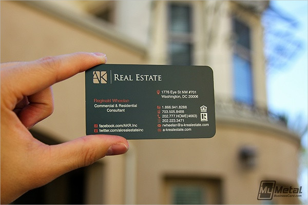 Metal Real Estate Business Card