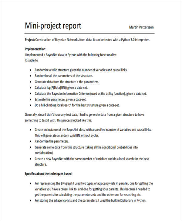 Mini Project Report Format Doc