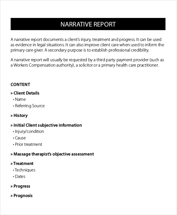narrative report
