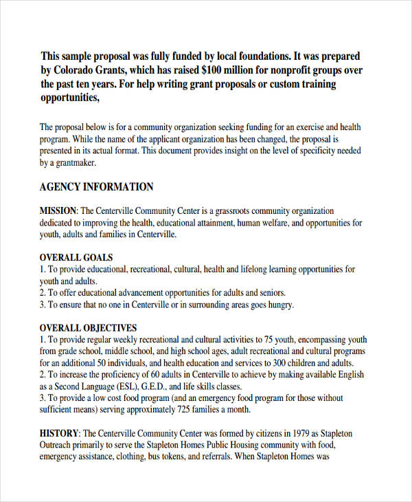 NonProfit Proposal 16+ Examples, Format, Pdf Examples