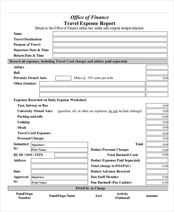 office expense report