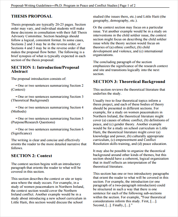 doctoral thesis proposal format