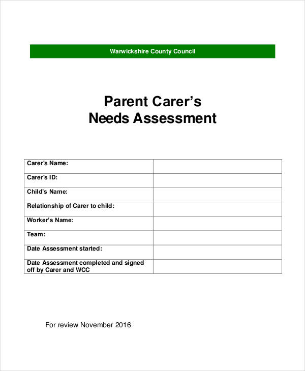 parent carers needs