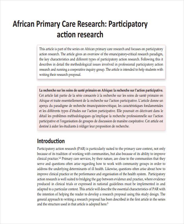 science action research proposal