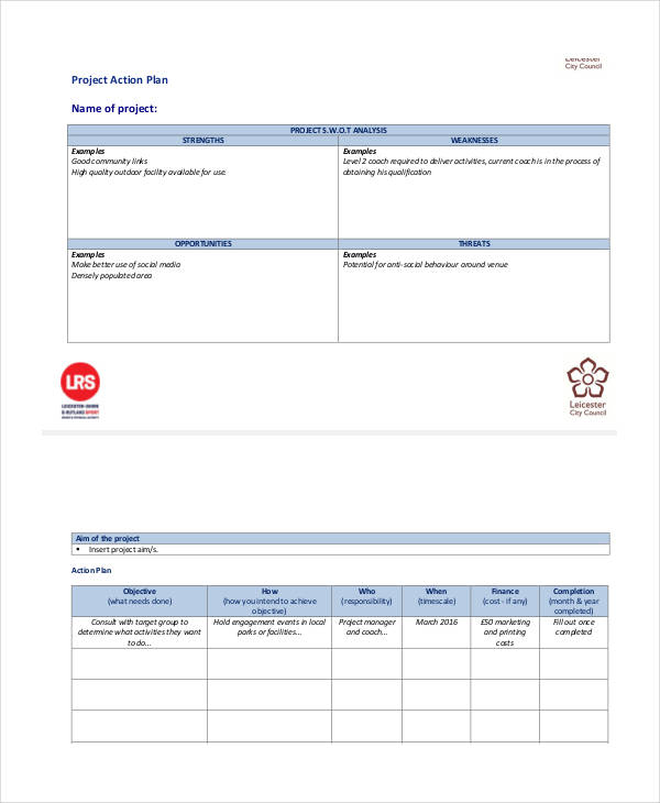 Personal Project Action Plan Example