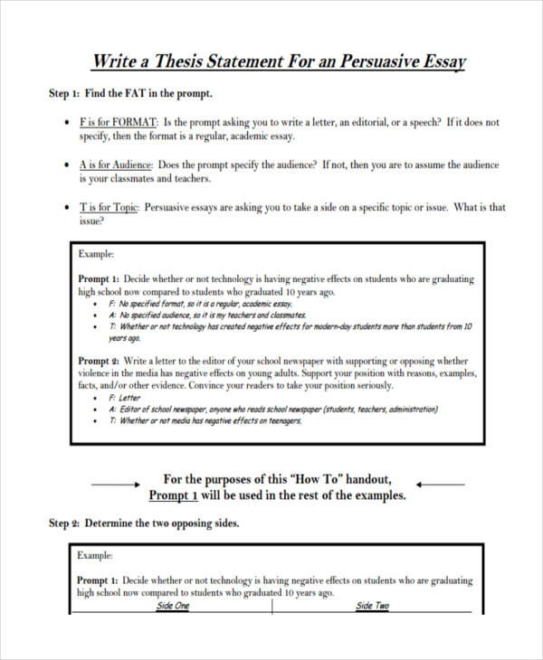 persuasive speech thesis statement examples