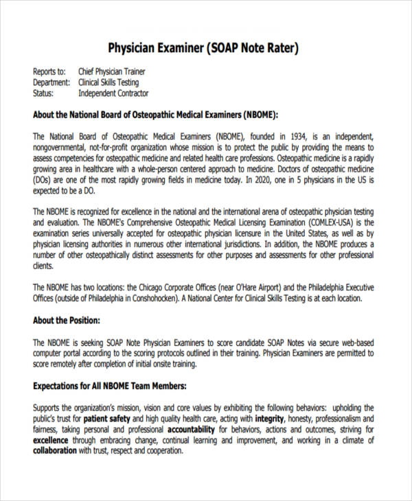 Soap Note Charting Examples