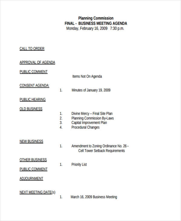 Business Meeting Agenda 9 Examples Format Pdf Examples