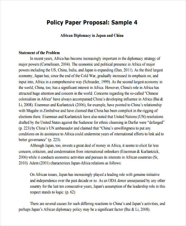 How to write a policy paper proposal writing