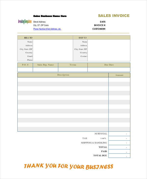 free 16 sales invoice examples samples in pdf word