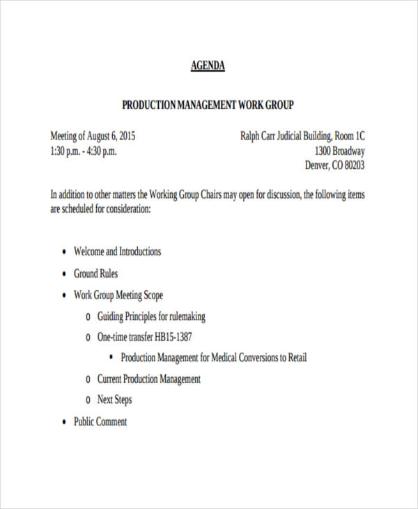 Vendor Meeting Agenda Template