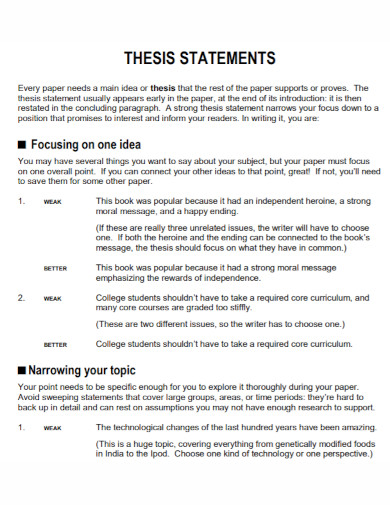 how to write a professional thesis statement