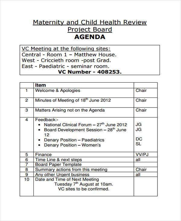 Board Agenda 9+ Examples, Format, Pdf, How to Write