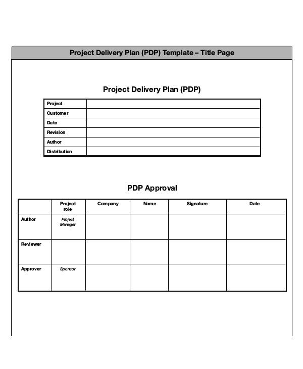 Project Delivery Plan Template Word