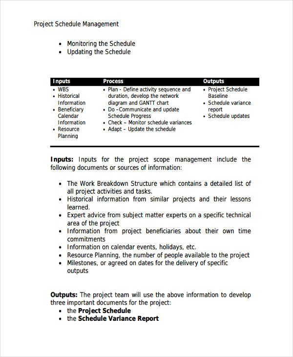 Project Schedule Management Plan