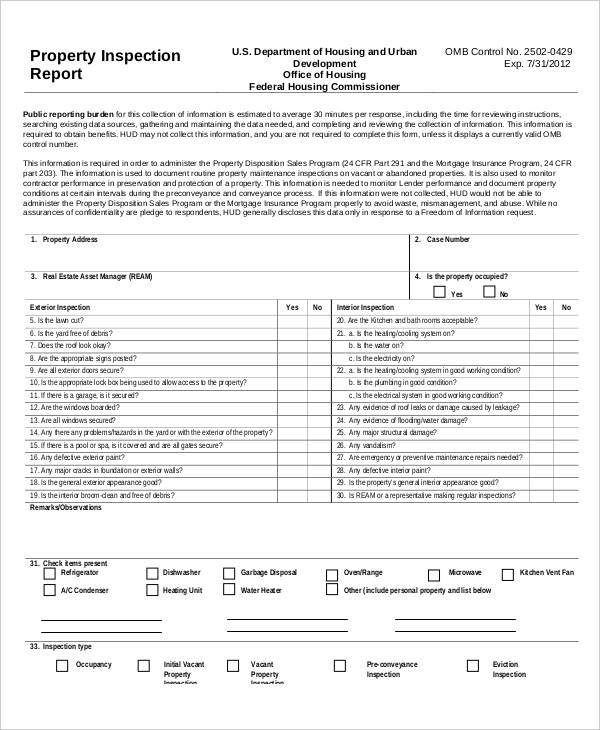 Inspection Report 20+ Examples, Format, Pdf Examples
