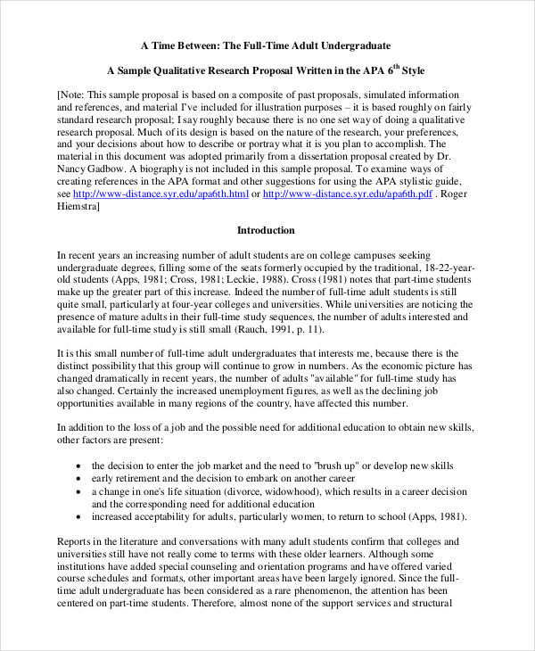 Example Qualitative Research Proposal Paper How To Write A Research Proposal