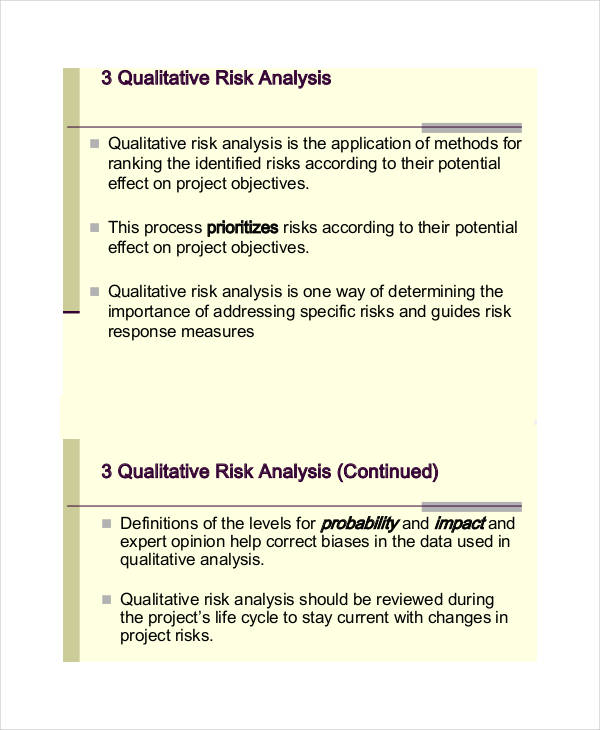 Qualitative Risk Example